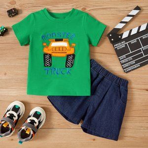 Toddler Boys Monster Truck Short Set